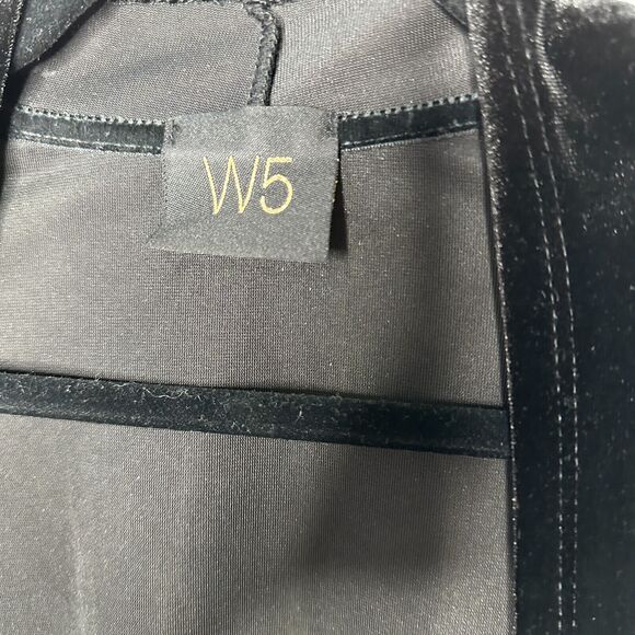 Jet Black Velvet Velour Waterfall Open Front Cardigan Long Sleeve with Ties M - Picture 5 of 10